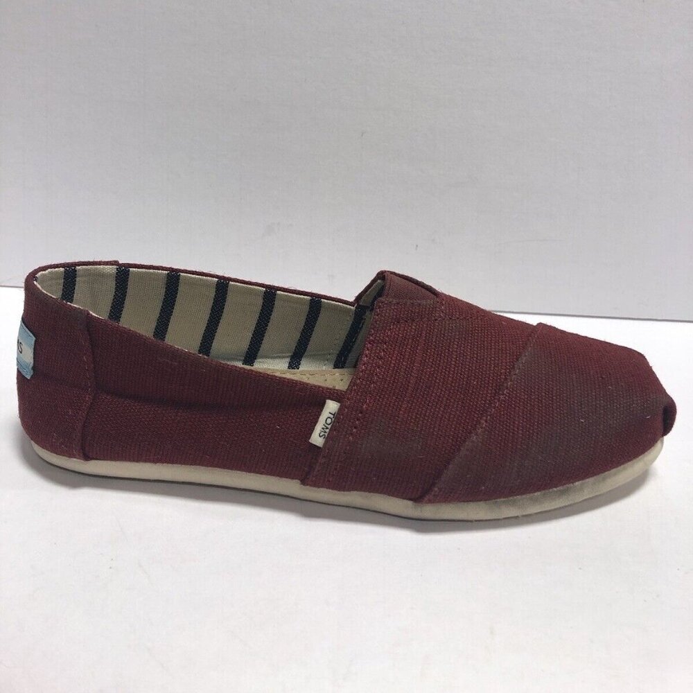 Tom’s Women’s Alpargata Slip-On Shoes Cherry, Size 6.5M